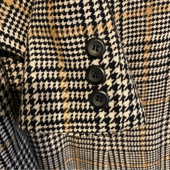 Pendleton $268 Women’s 16 Blk Ivory Tan Houndstooth 100% Wool Coat Jacket EUC - Picture 8 of 14